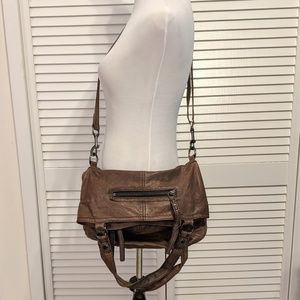 Marc New York Distressed Leather Foldover Handbag